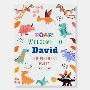 Cute Dinosaur Birthday party welcome sign