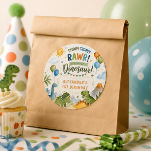 Cute Dinosaur Birthday Sticker