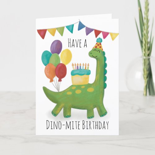 Cute Dinosaur Birthday Thank You Card