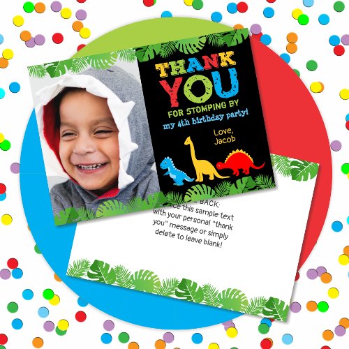 Cute Dinosaur Birthday Thank You Card