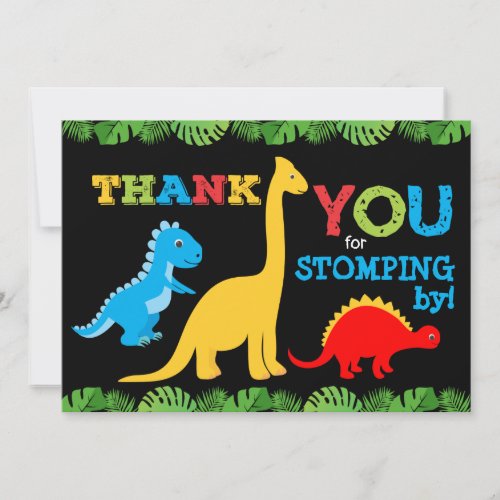 Cute Dinosaur Birthday Thank You Card