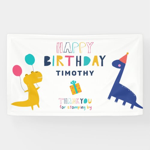 Cute Dinosaur Birthday Thanks for Stomping by Banner