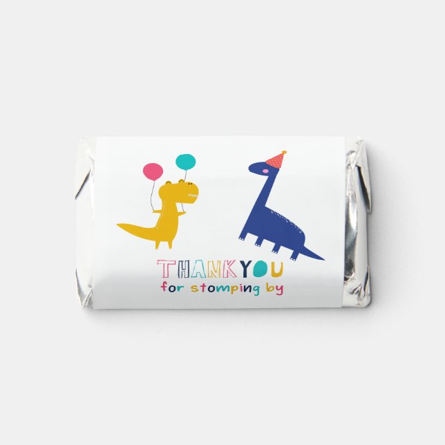 Cute Dinosaur Birthday Thanks for Stomping by Hershey's Miniatures (Front)