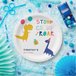 Cute Dinosaur Birthday Thanks for Stomping by Paper Plates