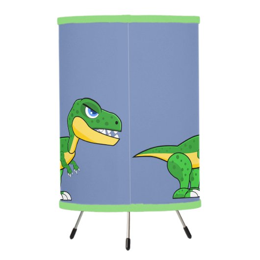 Cute Dinosaur Blue Boys Tripod Lamp (Back)
