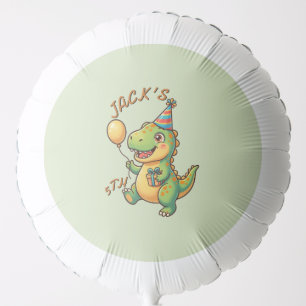 Cute Dinosaur Boy Birthday Balloon Editable