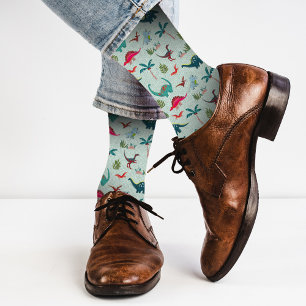 Cute Dinosaur boy blue Socks