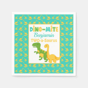 Cute Dinosaur Boys Birthday Party Napkins