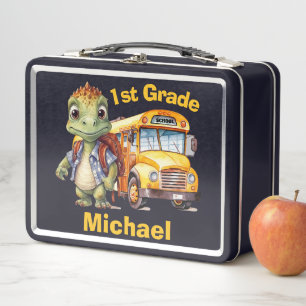 Cute Dinosaur Boy's Metal Lunch Box