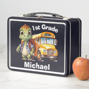 Cute Dinosaur Boy's Metal Lunch Box