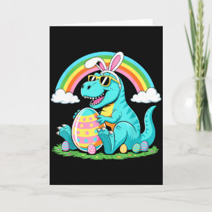 Cute Dinosaur Bunny Egg Happy Eastrawr T Rex Boys  Card