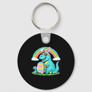 Cute Dinosaur Bunny Egg Happy Eastrawr T Rex Boys Keychain