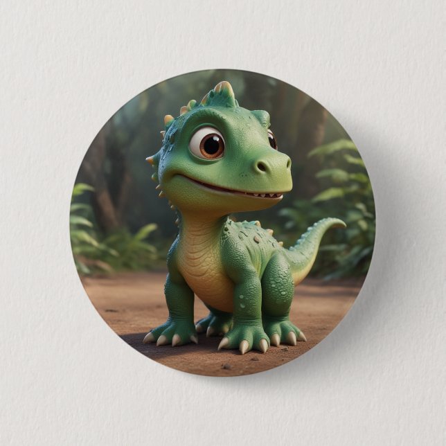 Cute Dinosaur Button (Front)