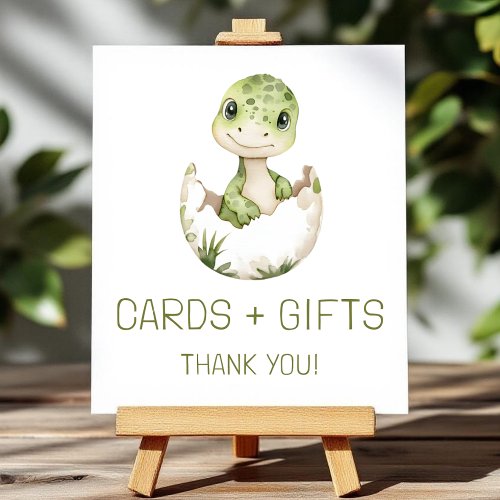 Cute Dinosaur Cards and Gifts Baby Shower Sign by Pretty Girly Designs