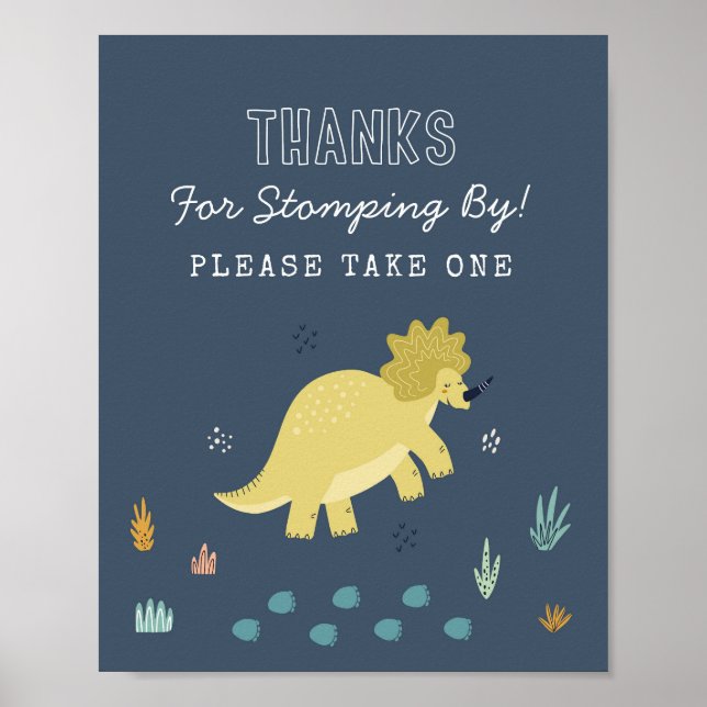 Cute Dinosaur Cards and Gifts Party Sign (Front)