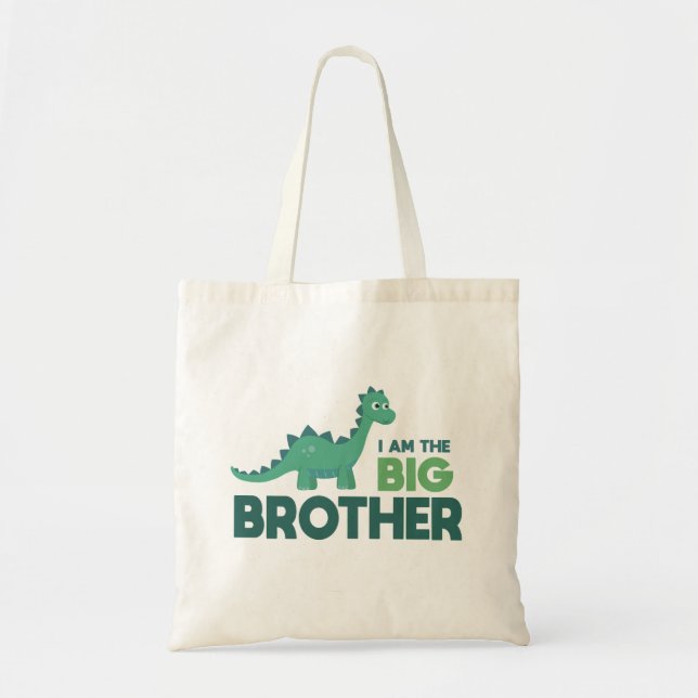 Cute dinosaur cartoon big brother boy tote bag (Front)