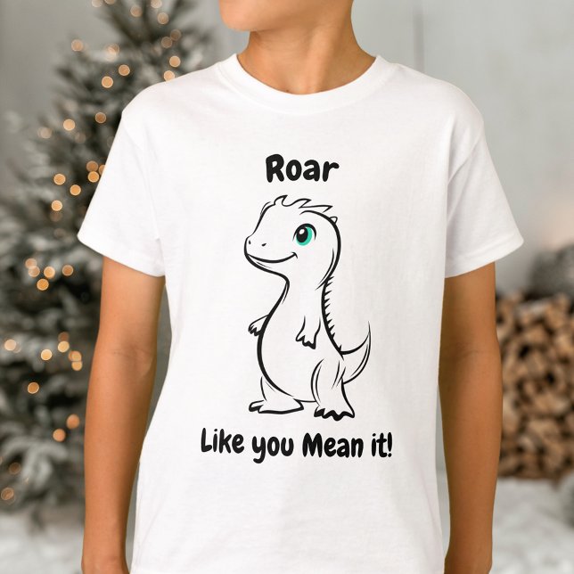 Cute Dinosaur Cartoon – Editable Text Kids Playful T-Shirt (Creator Uploaded)