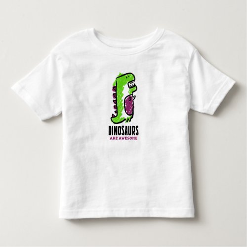 Cute Dinosaur Cartoon Toddler T_shirt