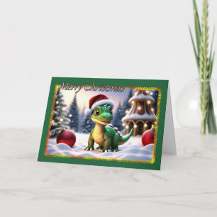 Cute Dinosaur Christmas Card