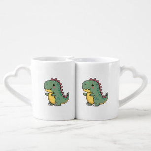 Cute dinosaur coffee mug set