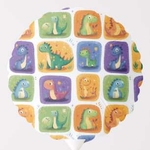 Cute Dinosaur Collage Pattern – Fun & Playful Dino Balloon