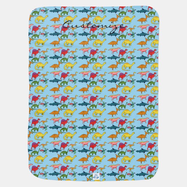 Cute Dinosaur Collection Thunder_Cove Baby Blanket (Back)