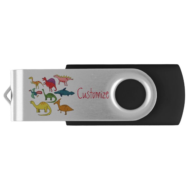 Cute Dinosaur Collection Thunder_Cove Flash Drive (Back)