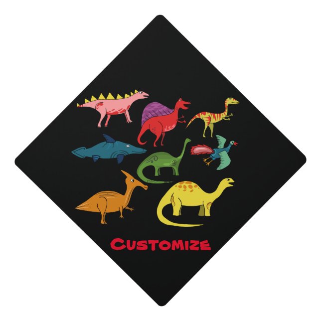 Cute Dinosaur Collection Thunder_Cove Graduation Cap Topper (Front)