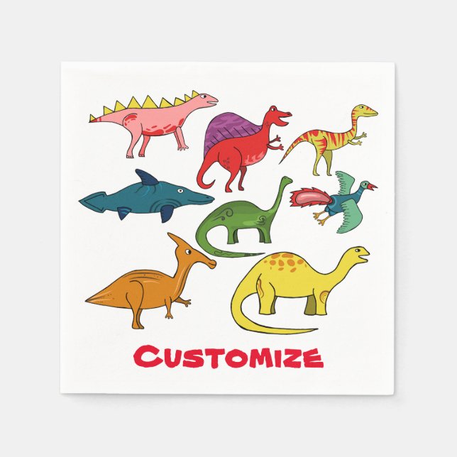 Cute Dinosaur Collection Thunder_Cove Napkins (Front)