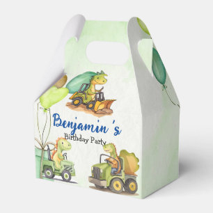 Cute dinosaur construction truck balloon Birthday Favor Boxes
