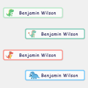 Cute Dinosaur Custom Kids Name  Labels