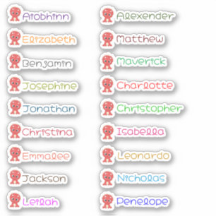 Cute Dinosaur Custom Multiple Names Stickers