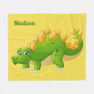 Cute Dinosaur custom name & color fleece blankets