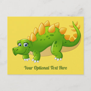 Cute Dinosaur custom text & color postcard