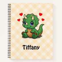 Cute Dinosaur Deluxe Notebook – Add Name