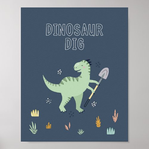 Cute Dinosaur Dig Sign