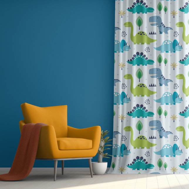 Cute Dinosaur Dino Kids Pattern  Blackout Curtains (Creator Uploaded)