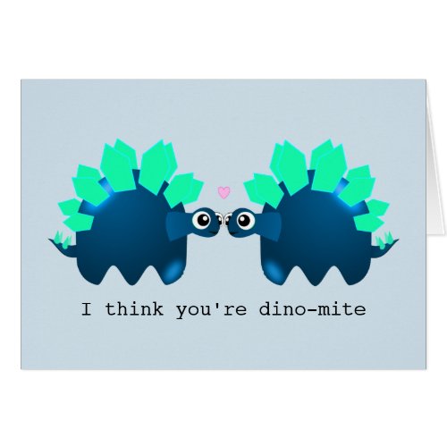 Cute Dinosaur dino_mite anniversary card