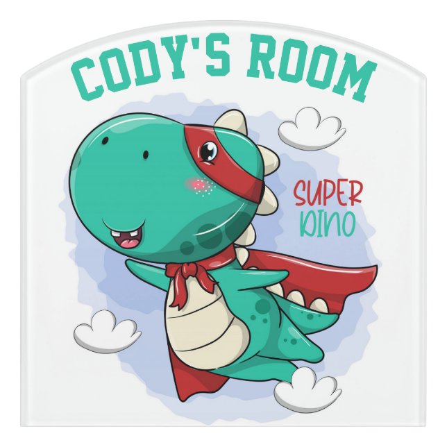 Cute Dinosaur Door Sign (Contour Front)