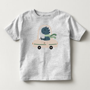 Cute Dinosaur Driving a Car Toddler T-Shirt