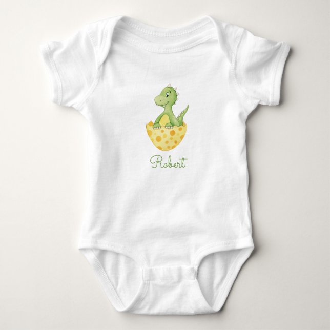 Cute Dinosaur Egg  Baby Bodysuit (Front)