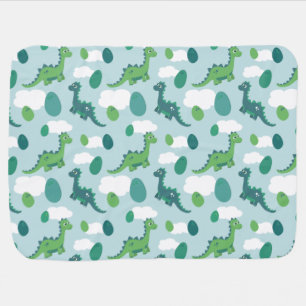 Cute dinosaur eggs, blue green dinos  baby blanket