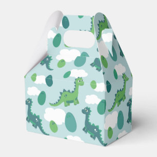Cute dinosaur eggs blue green pattern favor boxes