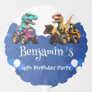 Cute dinosaur Excavator tractor balloon Birthday 