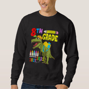 Cute Dinosaur Face Mask 8th Grade Back To School 2 Sweatshirt