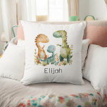 Cute Dinosaur Family Personalized Kids Throw Pillow<br><div class="desc">Add a touch of prehistoric charm to your child's room with our Cute Dinosaur Family Personalized Kids Throw Pillow! Featuring an adorable dinosaur family design, this pillow is perfect for dino-loving kids. Customize it with your child's name for a unique, personal touch. Made from soft, high-quality fabric, it's ideal for...</div>