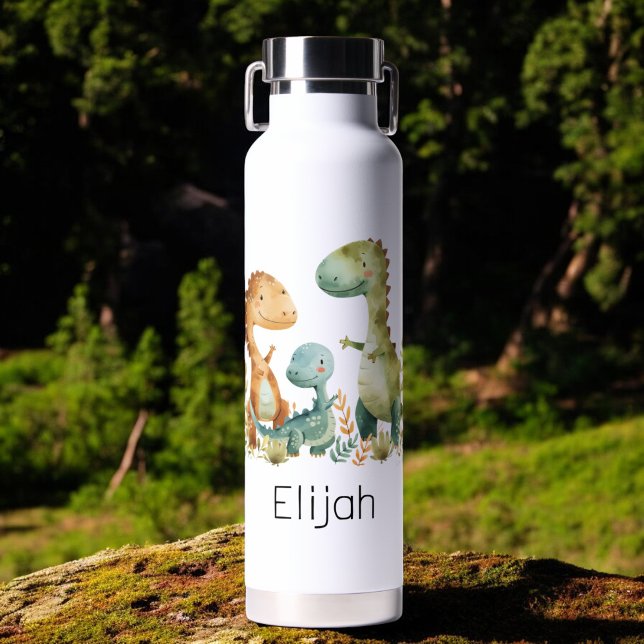 Cute Dinosaur Family Personalized Kids Water Bottle (Creator Uploaded)