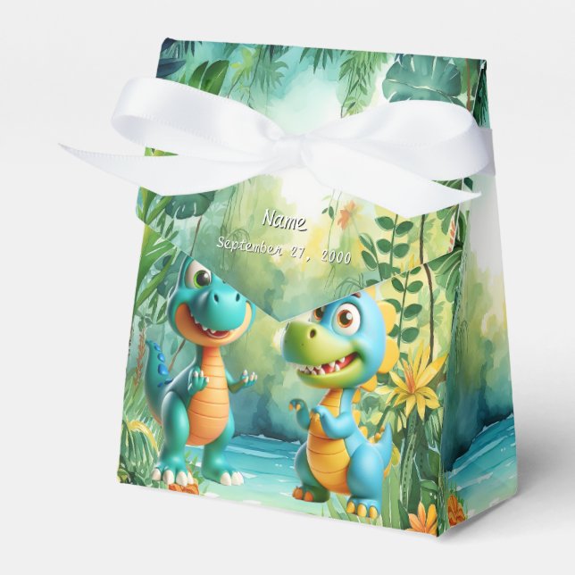 Cute Dinosaur Favor Box (Front Side)