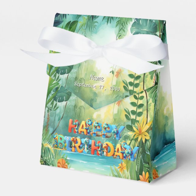 Cute Dinosaur Favor Box (Front Side)