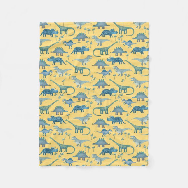 Cute Dinosaur Fleece Blanket (Front)